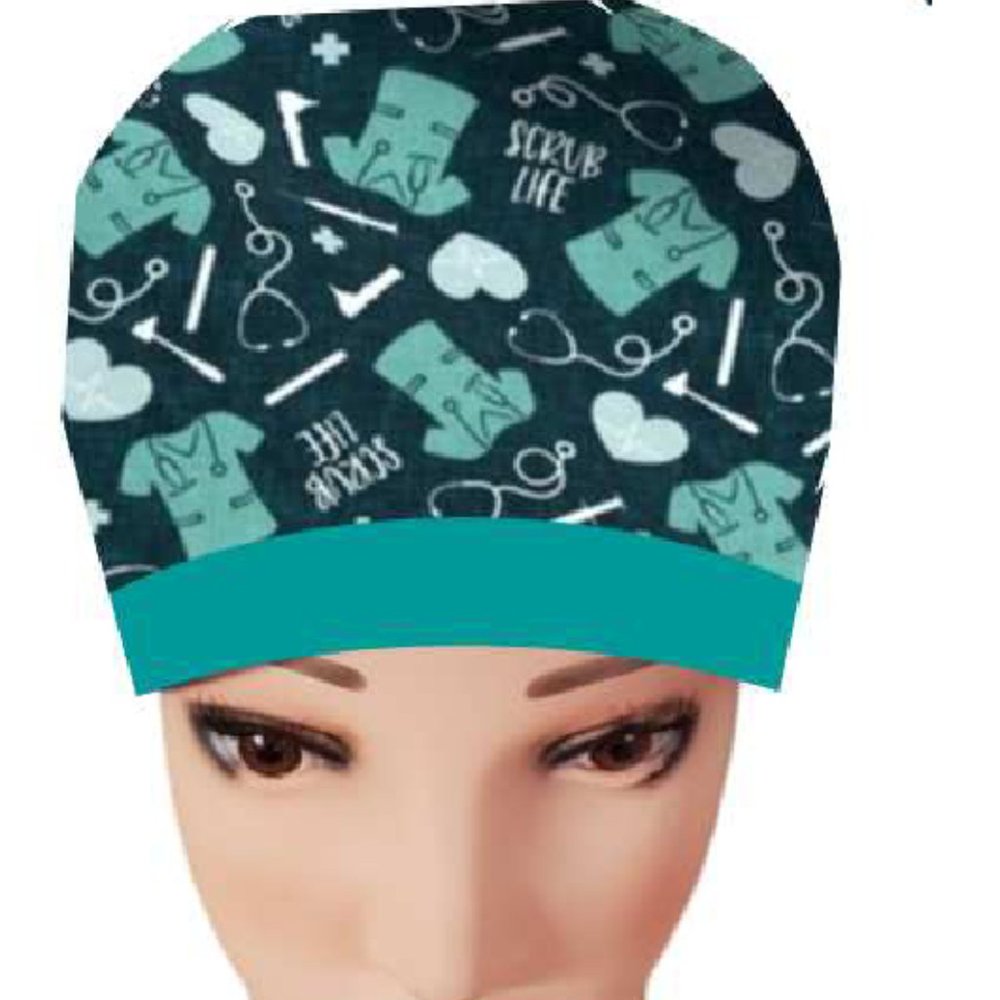 Scrub Tech, Nurses Ponytail Cap-Scrub, Surgical, Medical, Doctors, Nurses Hat